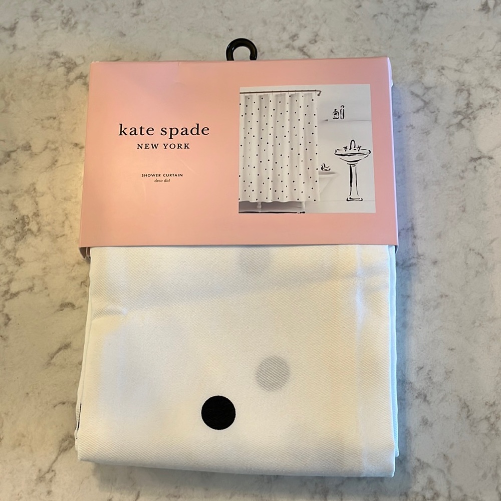 Kate Spade deco dot shower curtain NIB
